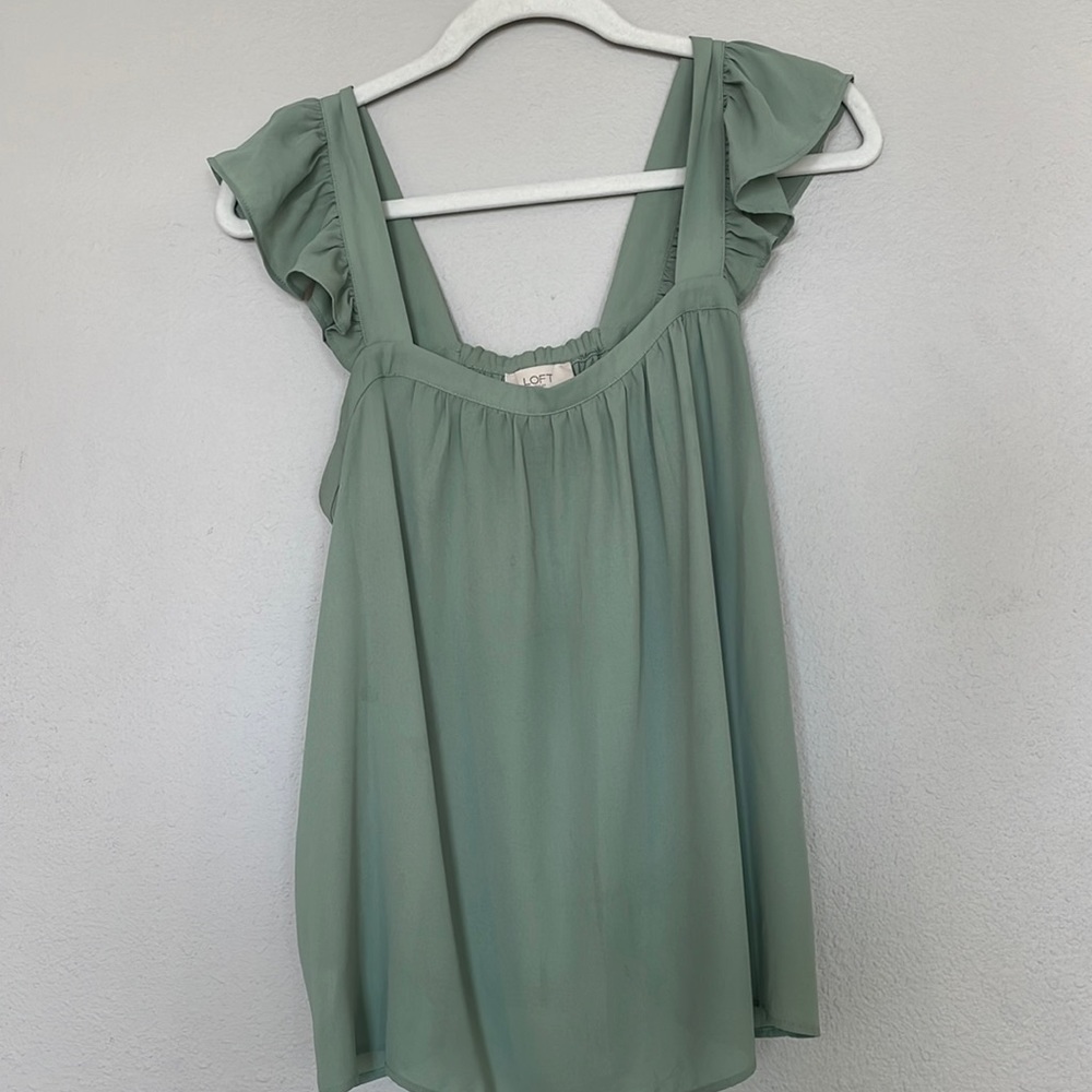 Loft seafoam blouse with back tie